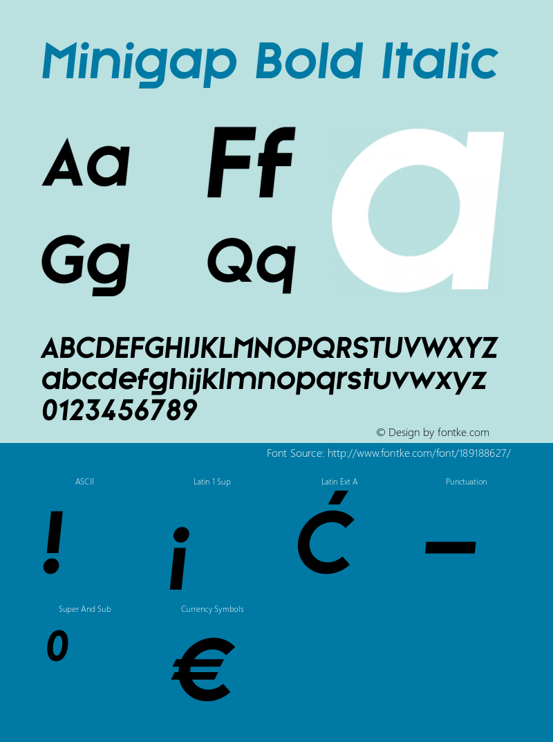 Minigap Bold Italic Version 1.007;Fontself Maker 3.5.7图片样张