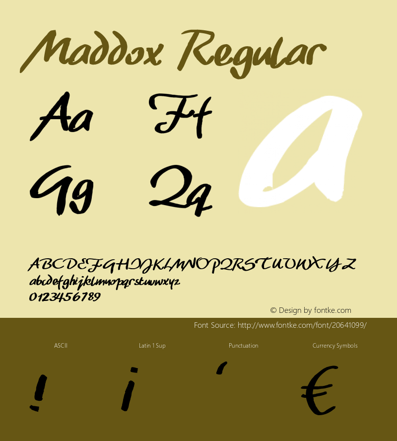 Maddox Version 1.000;PS 001.001;hotconv 1.0.56 Font Sample