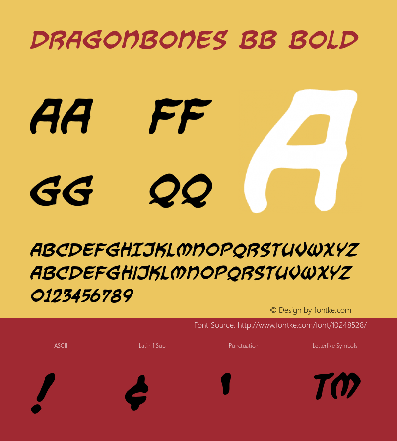 Dragonbones BB Bold Version 1.000 Font Sample