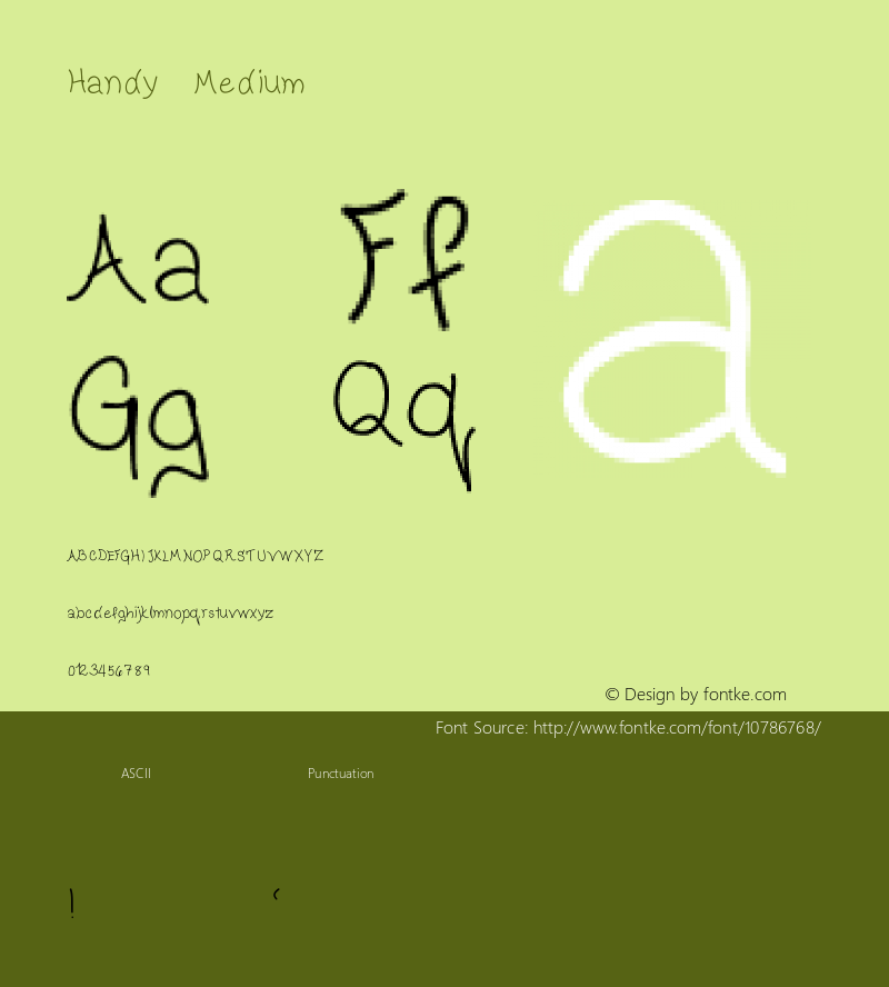 Handy Medium Version 001.000 Font Sample