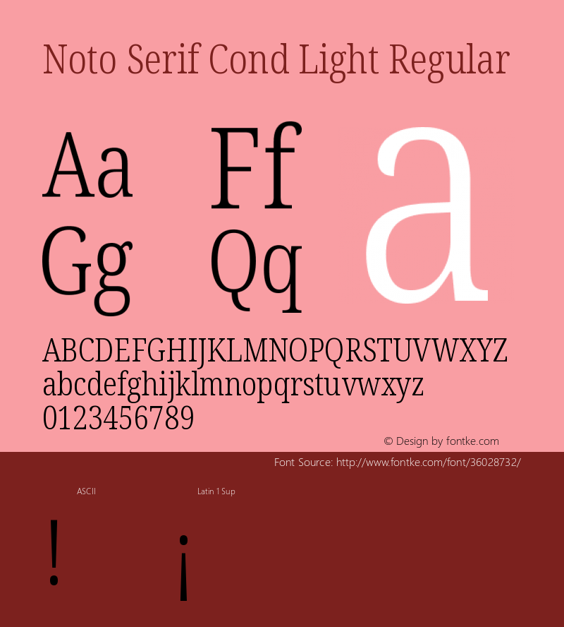 Noto Serif Condensed Light Version 2.000;GOOG;noto-source:20170915:90ef993387c0 Font Sample