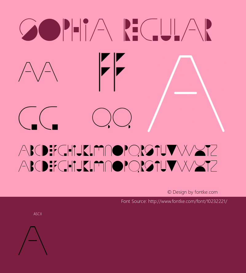 Sophia Regular Version 1.000 Font Sample