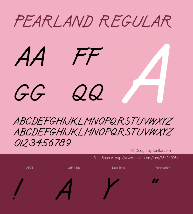 Pearland Version 1.001;Fontself Maker 3.5.1 Font Sample