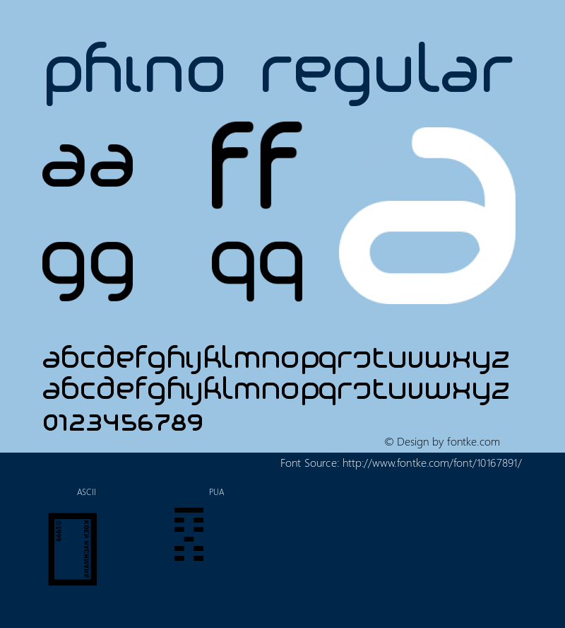 Phino Regular 1999; 1.1 Font Sample