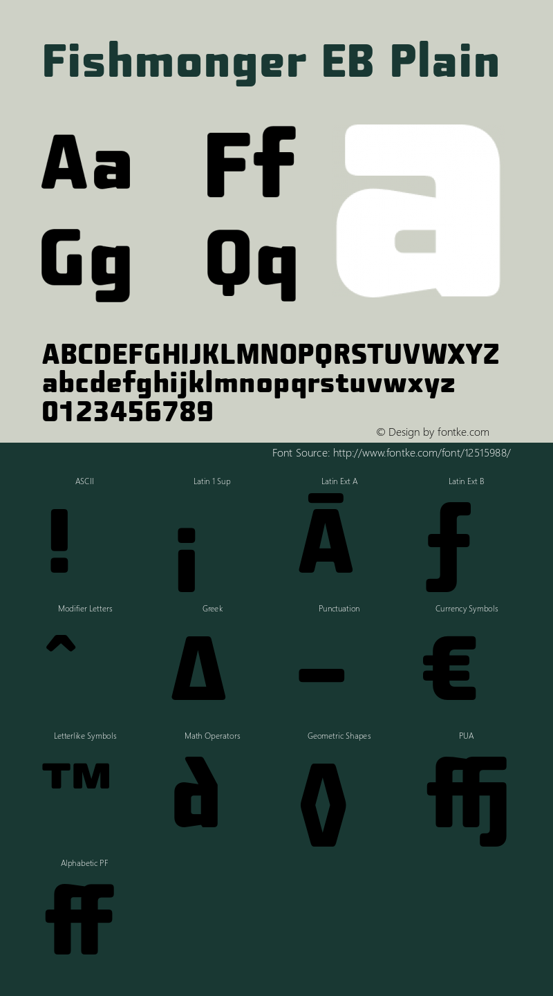 Fishmonger EB Plain 001.001 Font Sample