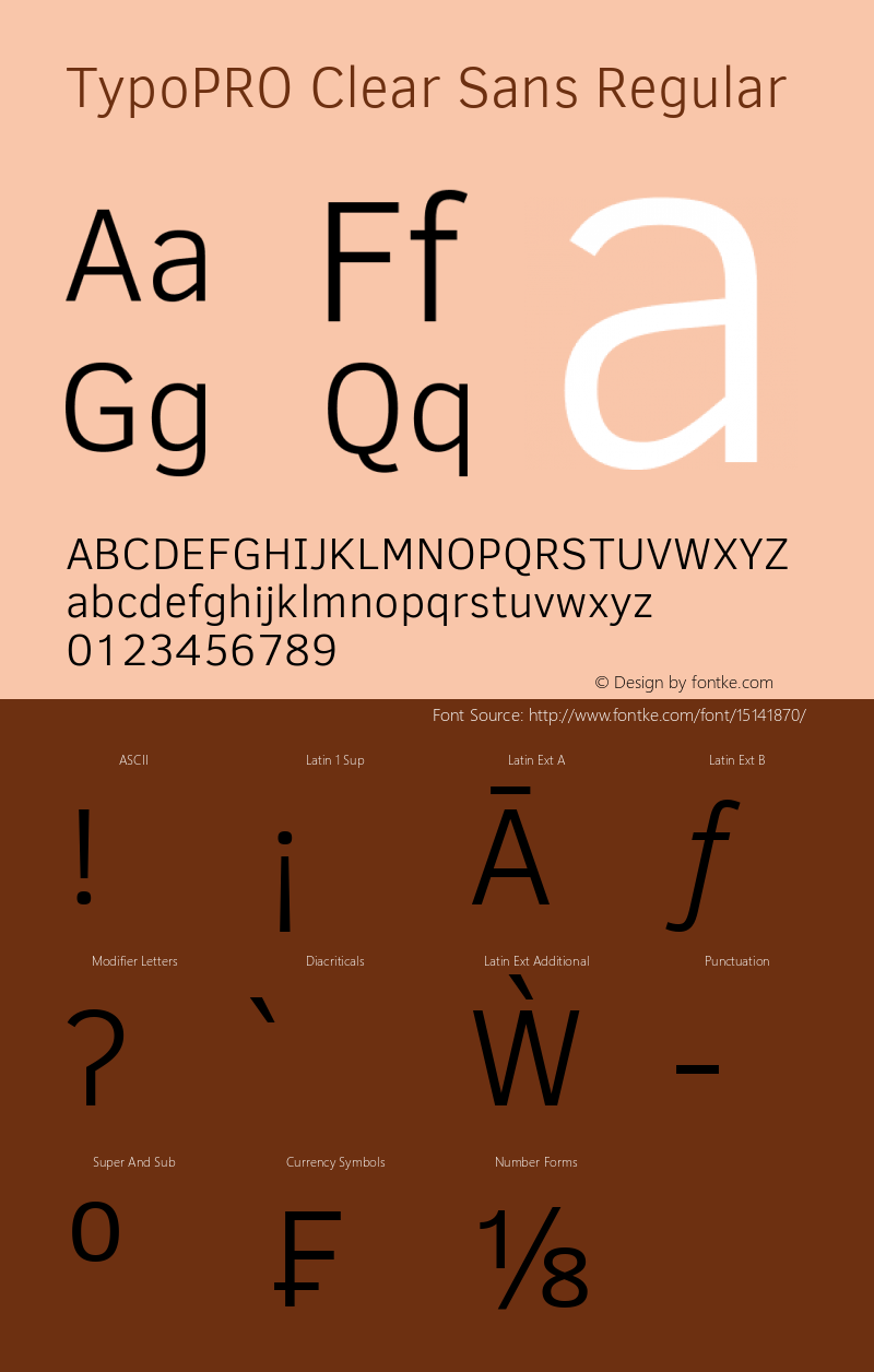 TypoPRO Clear Sans Regular Version 1.00 Font Sample