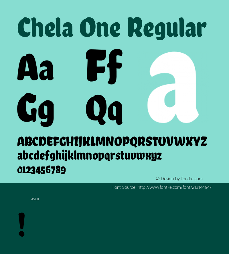 Chela One Regular  Font Sample