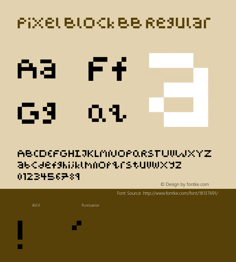 Pixel Block BB Regular Version 1.0 Font Sample