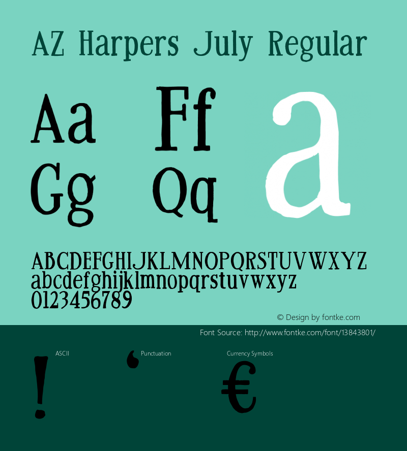 AZ Harpers July Regular 001.001 Font Sample