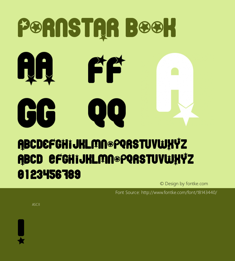 Pornstar Book Version Macromedia Fontograp Font Sample