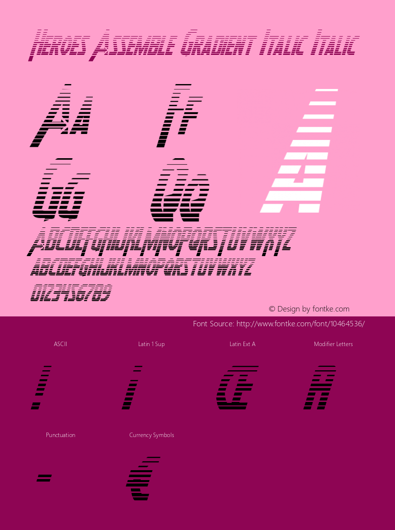 Heroes Assemble Gradient Italic Italic 001.000 Font Sample