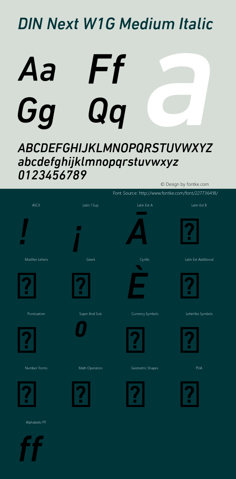 DINNextW1G-MediumItalic Version 1.400图片样张