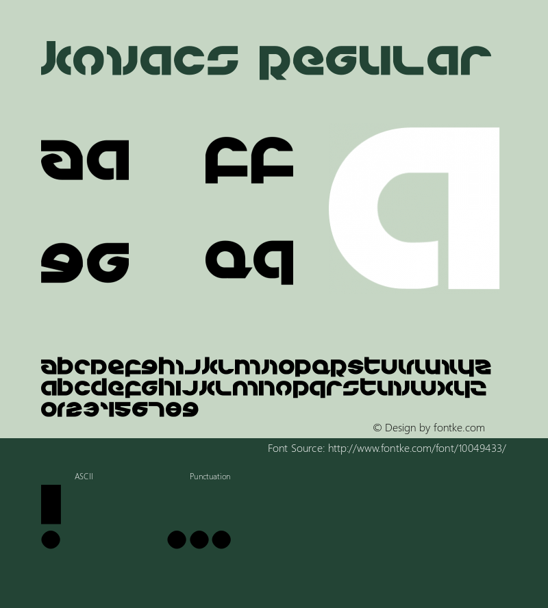 Kovacs Regular 1 Font Sample