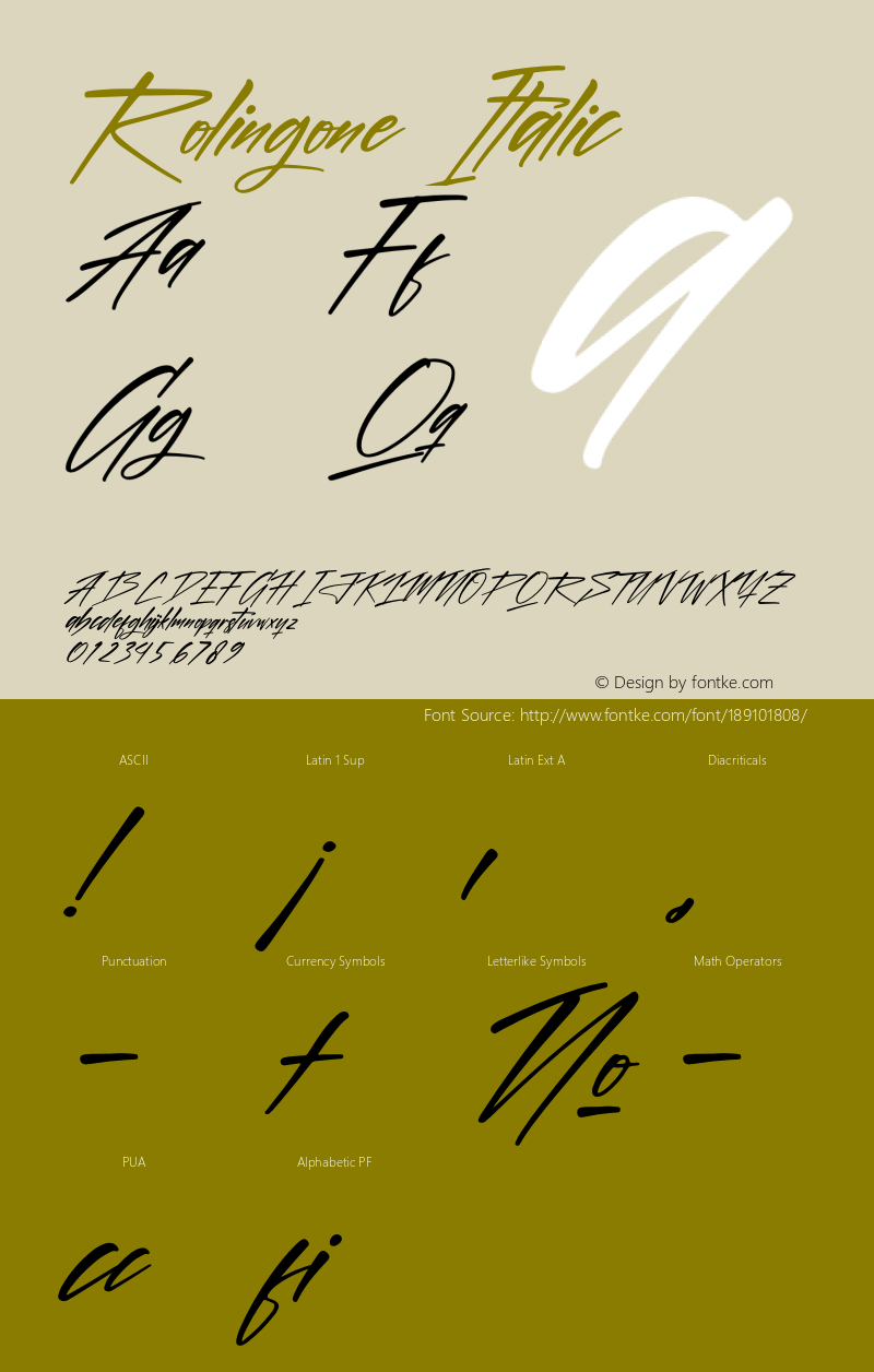 Rolingone Italic Version 1.00;September 3, 2021;FontCreator 13.0.0.2683 64-bit图片样张