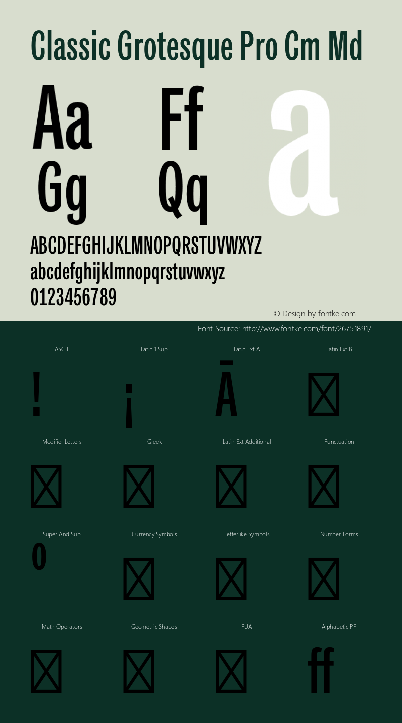 Classic Grotesque Pro Cm Md Version 1.00 Font Sample