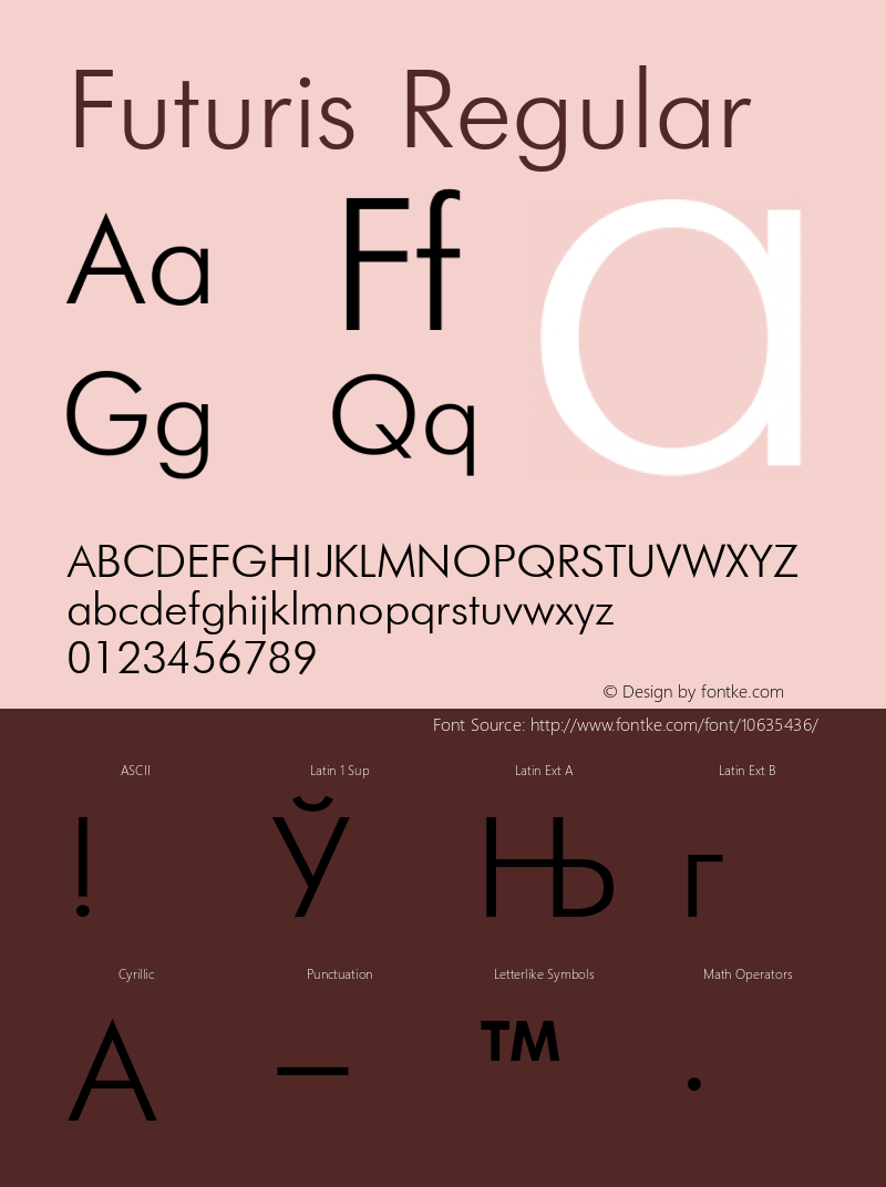 Futuris Regular Converted from t:\FUTN.TF1 by ALLTYPE Font Sample