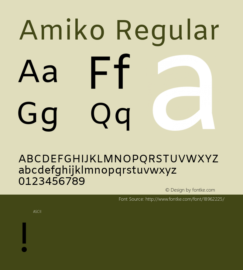 Amiko Regular Version 1.000; ttfautohint (v1.4.1) Font Sample