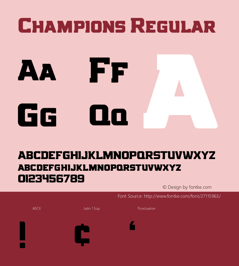 Champions Version 1.002;Fontself Maker 2.1.2 Font Sample