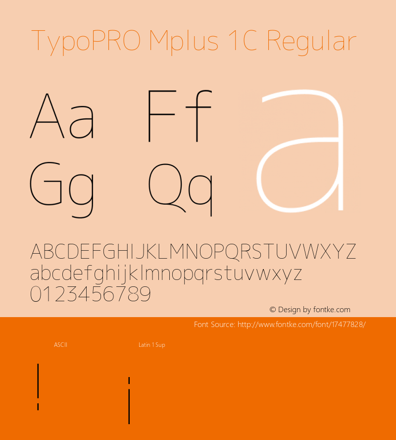 TypoPRO Mplus 1C Regular Version 1.059 Font Sample