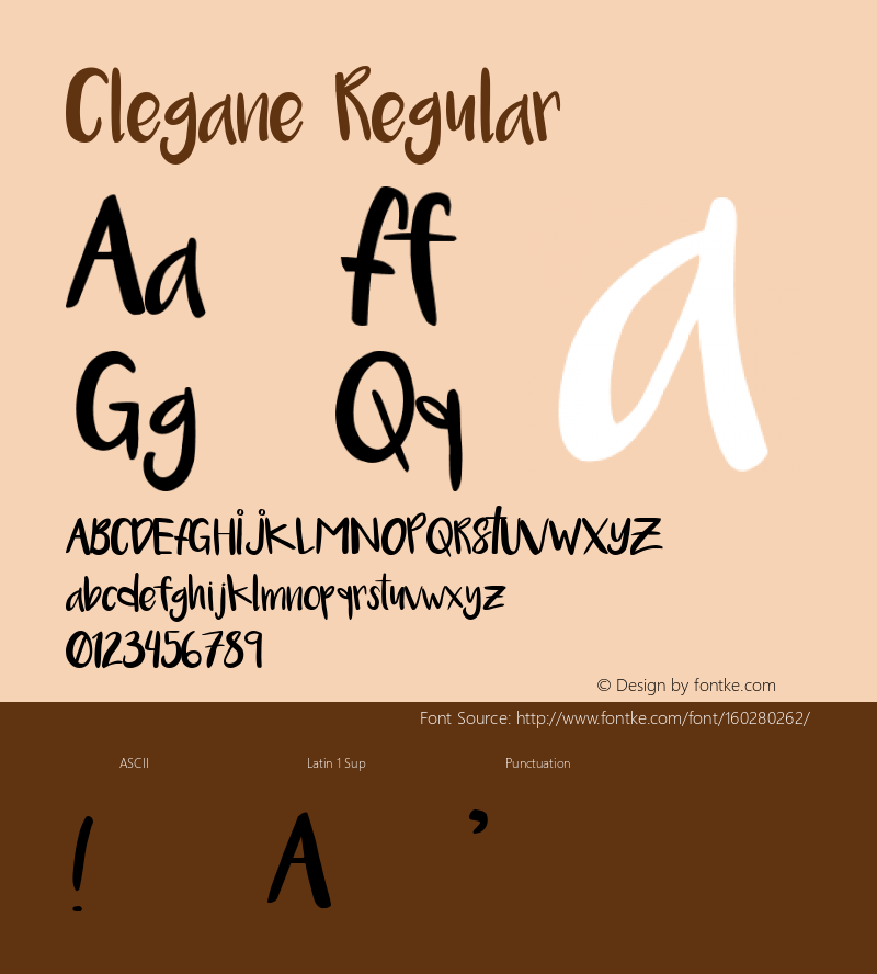 Clegane Regular Version 1.001 Font Sample