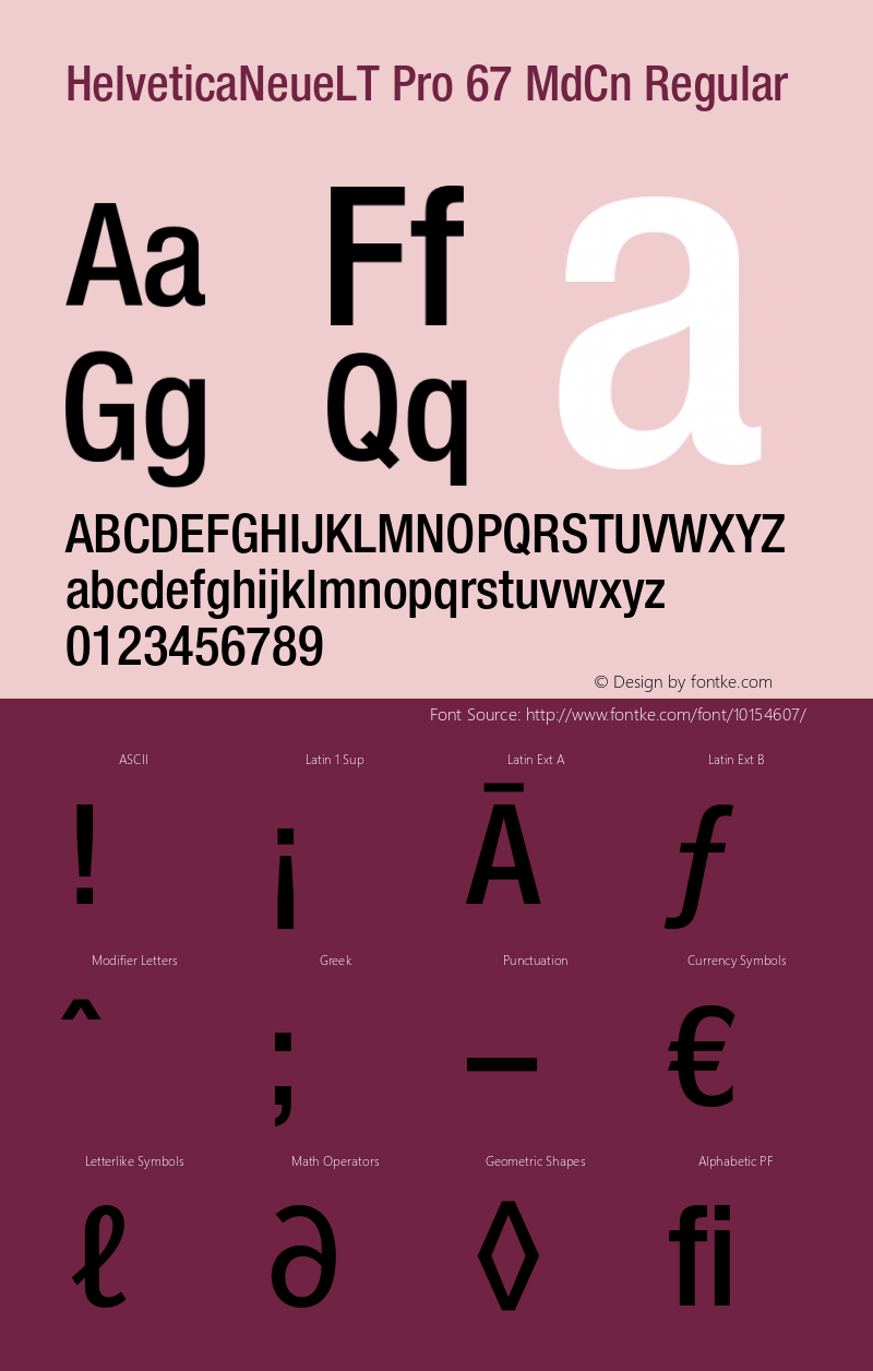 HelveticaNeueLT Pro 67 MdCn Regular Version 1.000;PS 001.000;Core 1.0.38 Font Sample