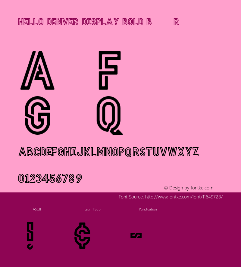 HELLO DENVER DISPLAY BOLD Bold Regular Version 1.001;PS 001.001;hotconv 1.0.56;makeotf.lib2.0.21325 Font Sample