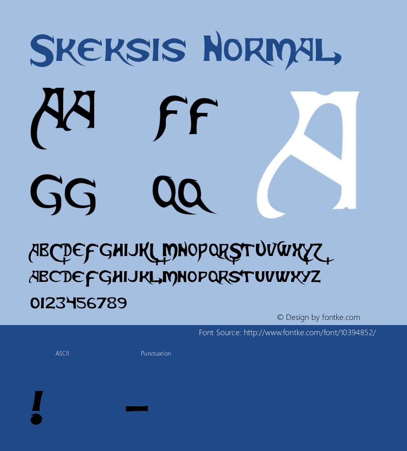 Skeksis Normal Version 1.10 Font Sample