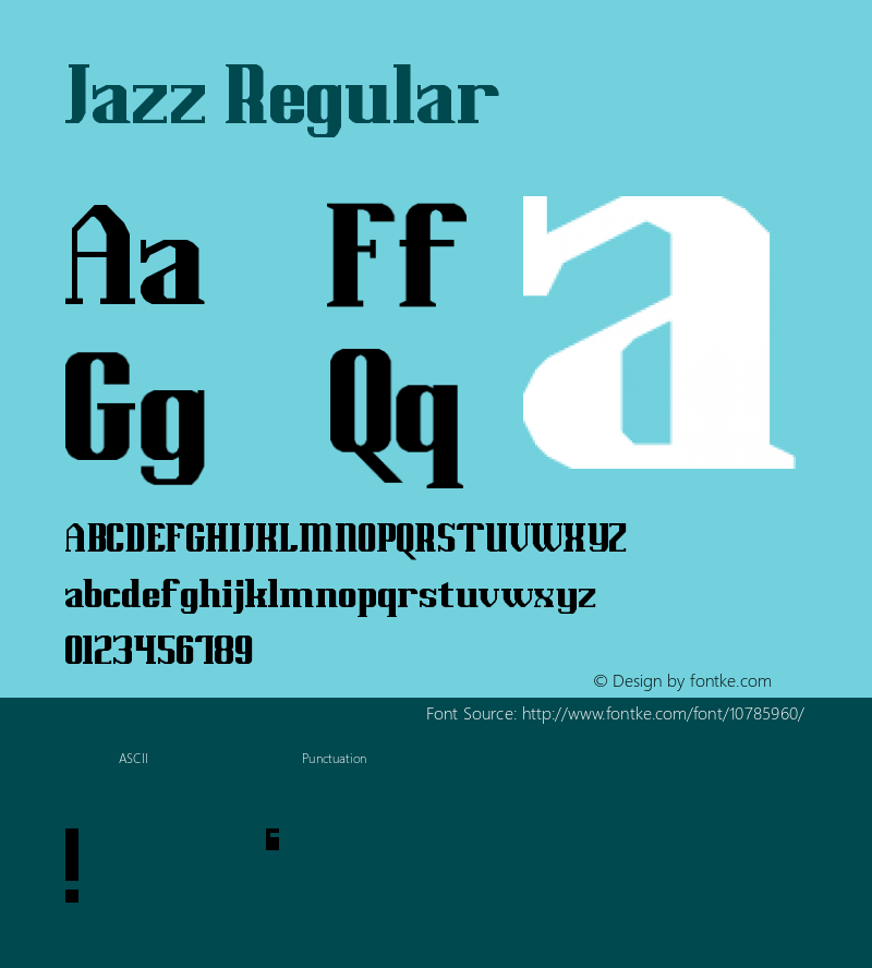 Jazz Regular Version 1.0 Font Sample