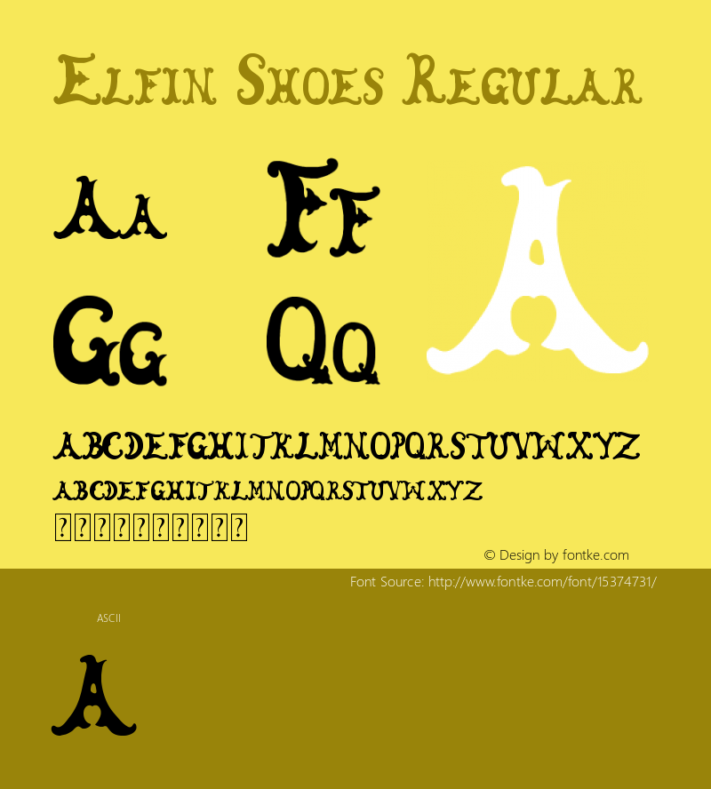 Elfin Shoes Regular Version 1.00 June 23, 2015, initial release Font Sample