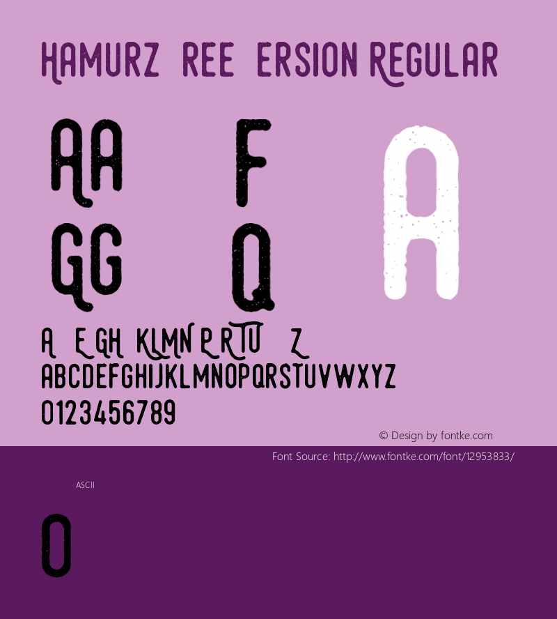 Hamurz Free Version Regular Version 1.000;PS 001.001;hotconv 1.0.56 Font Sample