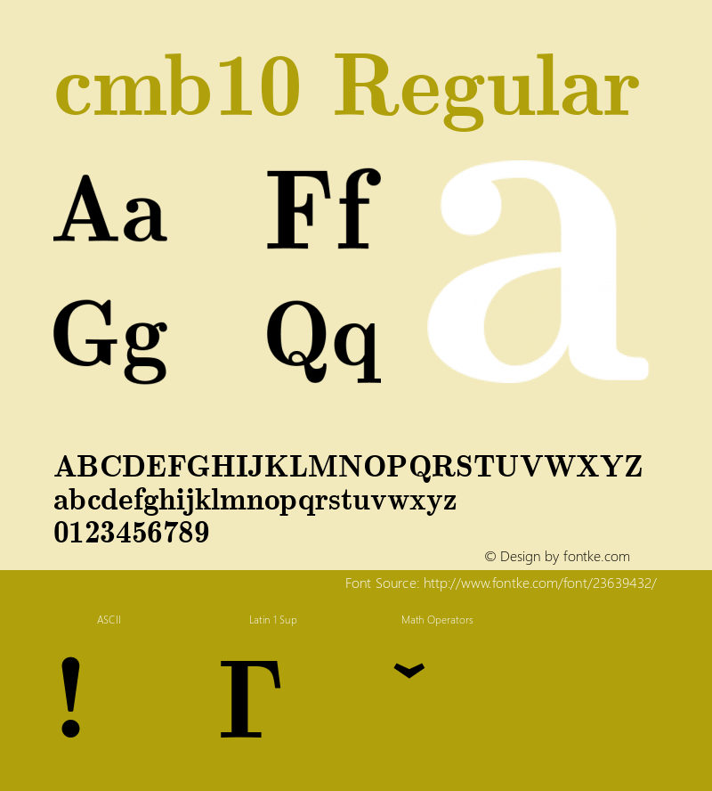 cmb10 0.0 Font Sample
