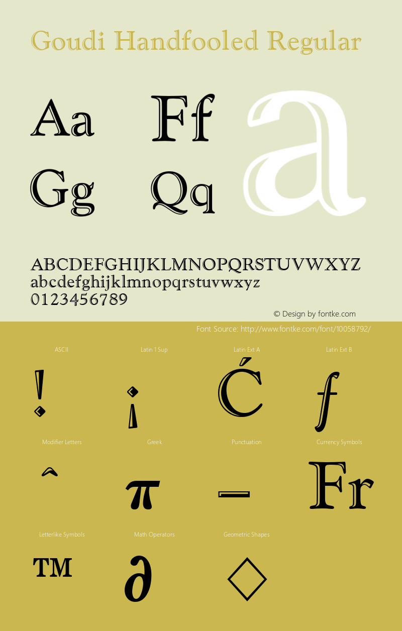 Goudi Handfooled Regular 1.0.1 Font Sample