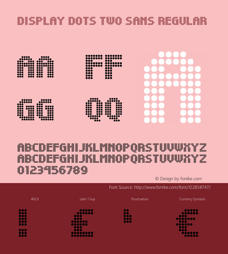 Display Dots Two Sans W90 Rg Version 4.70 Font Sample
