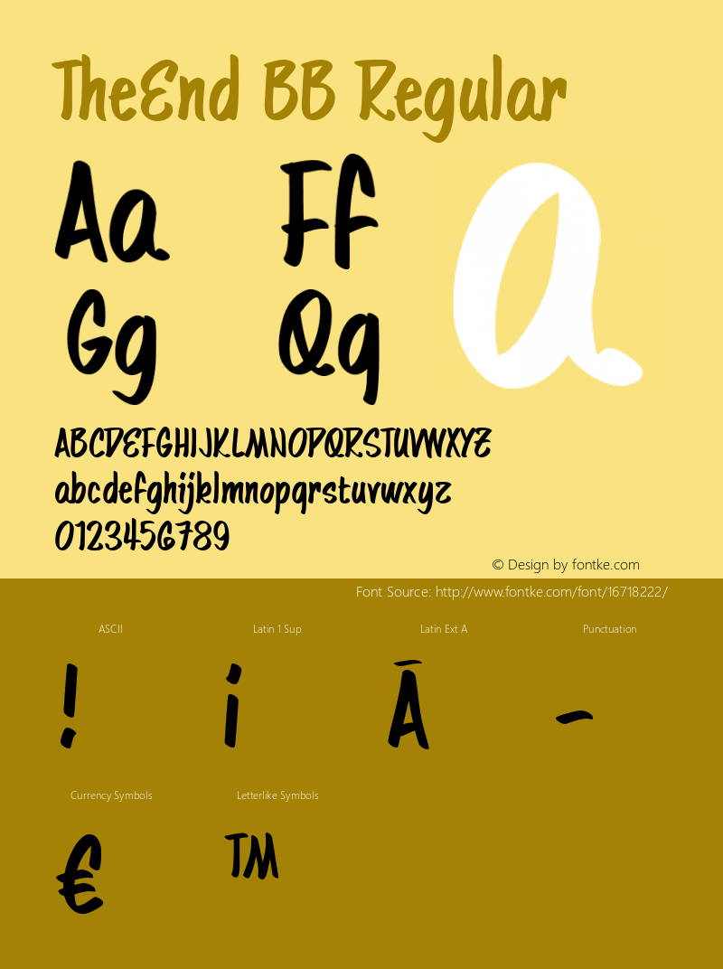 TheEnd BB Regular Version 4.10 Font Sample