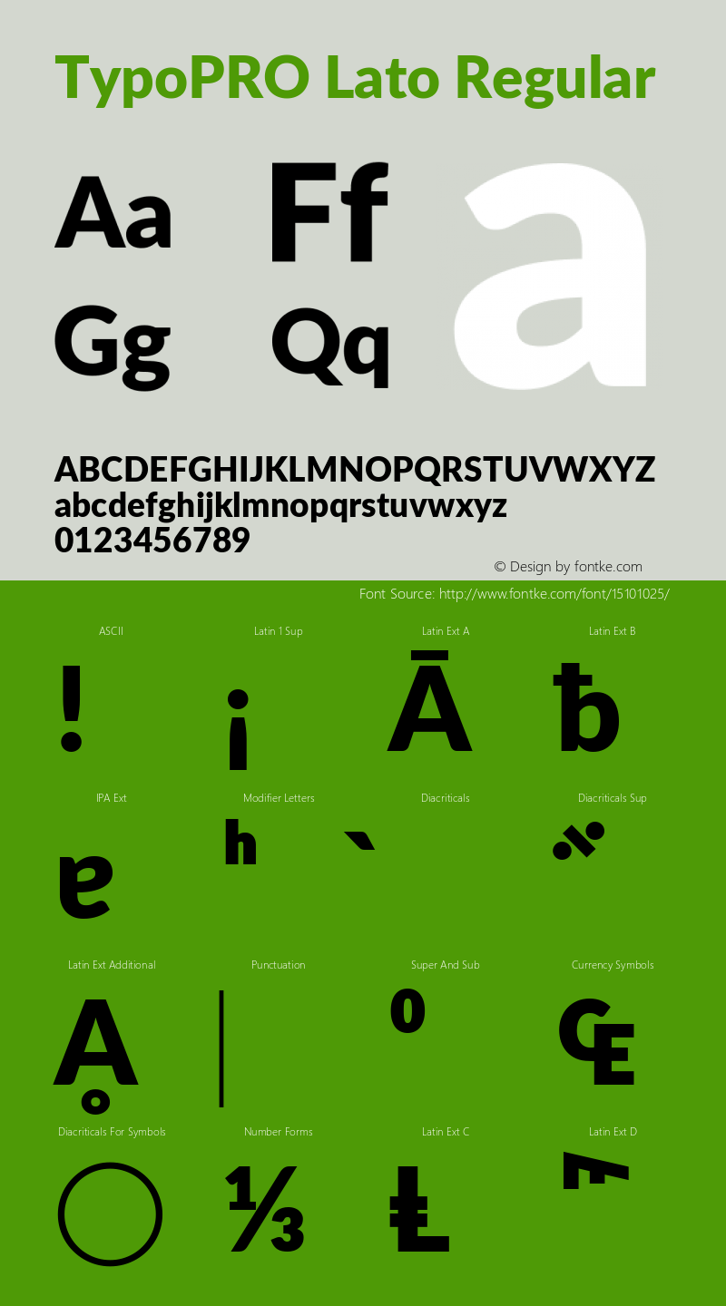 TypoPRO Lato Regular Version 2.010; 2014-09-01; http://www.latofonts.com/ Font Sample