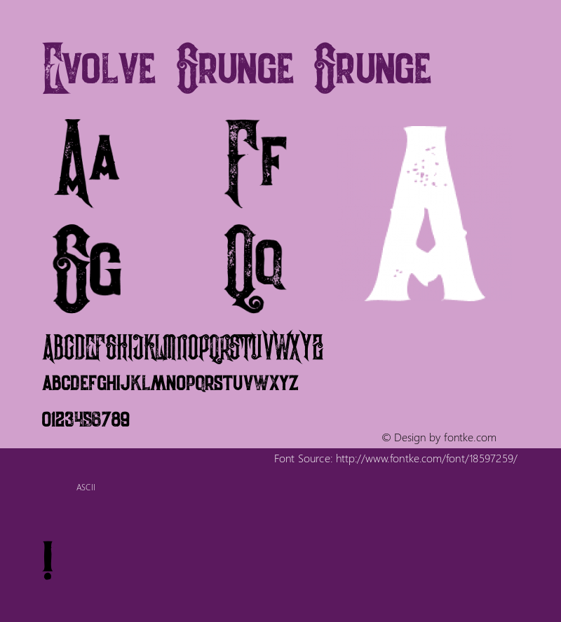 Evolve Grunge Grunge Version 1.000 Font Sample