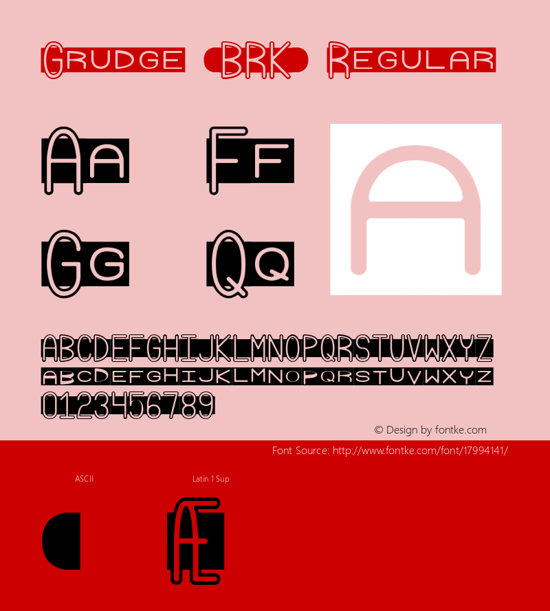 Grudge (BRK) Regular Version 2.01 Font Sample