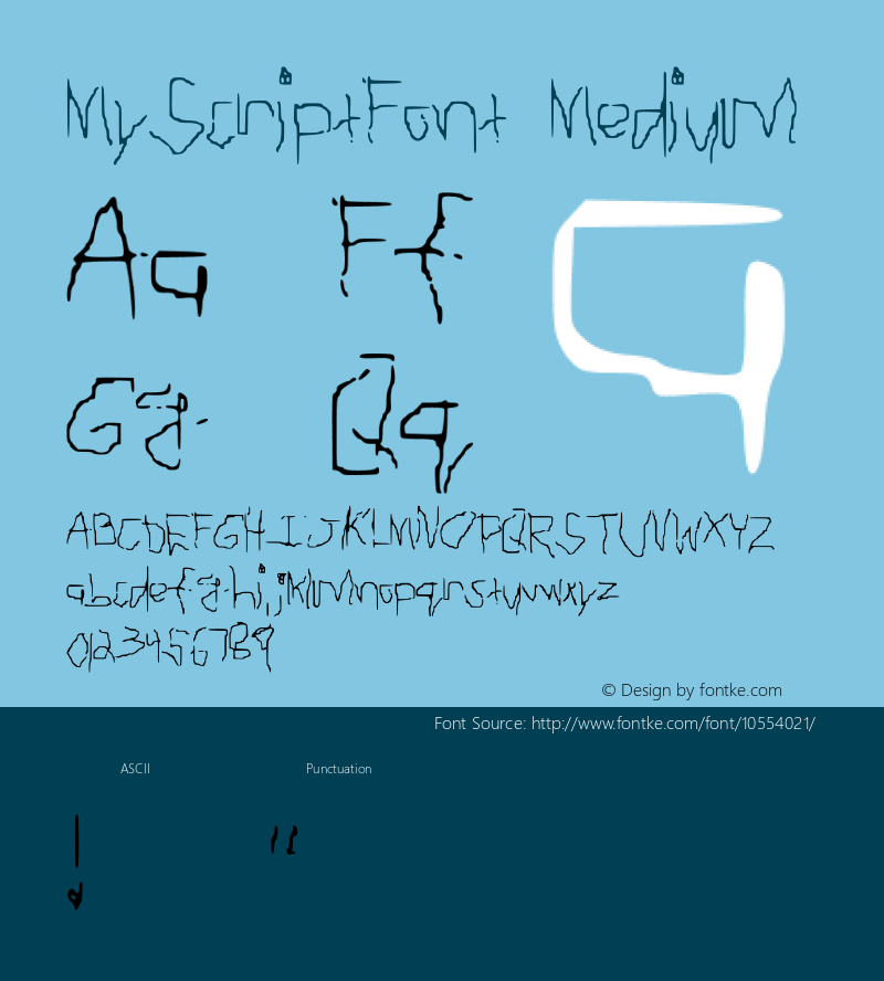 MyScriptFont Medium Version 001.000 Font Sample