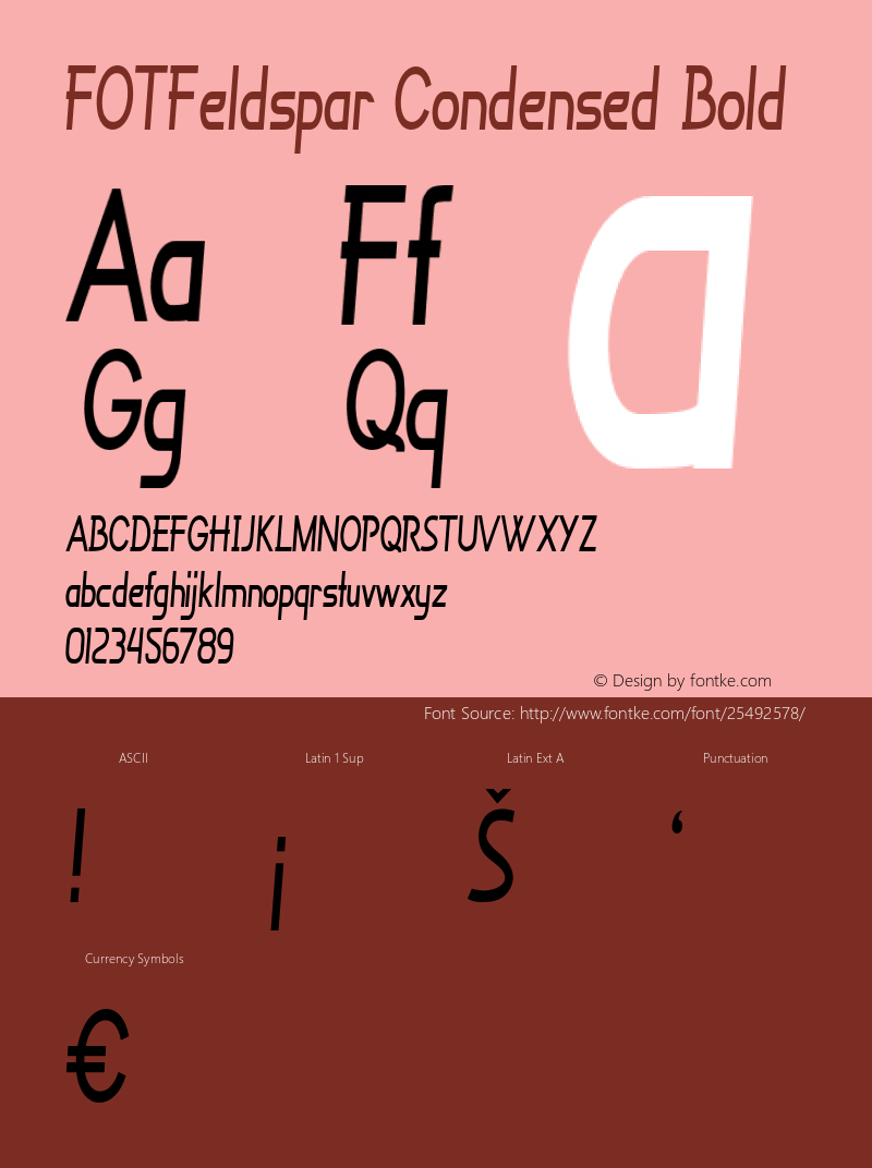 FOTFeldspar-CondensedBold Version 1.000 Font Sample