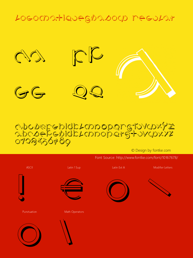 LogomatiqueShadow Regular 1.0 2002-12-12 Font Sample