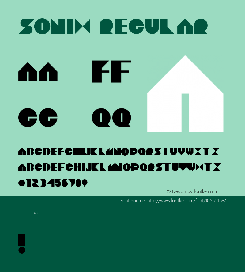 Sonix Regular Version 1.002 Font Sample