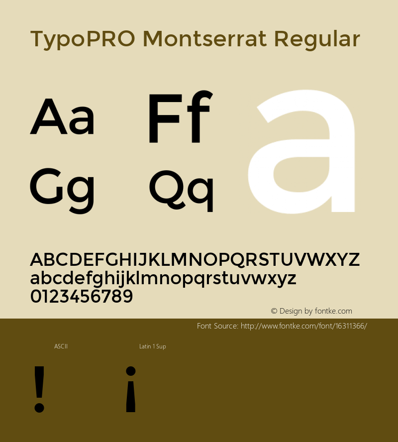 TypoPRO Montserrat Regular Version 2.001 Font Sample