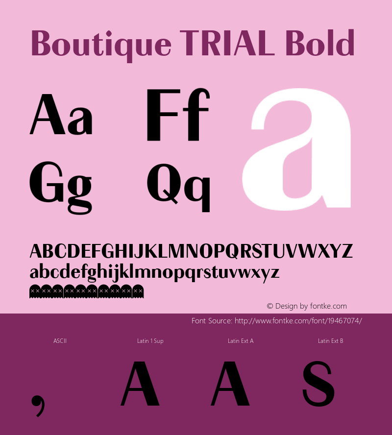 Boutique TRIAL Bold 1.002 Font Sample