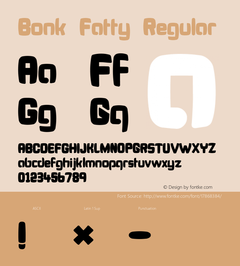 Bonk Fatty Regular 1.00 Font Sample