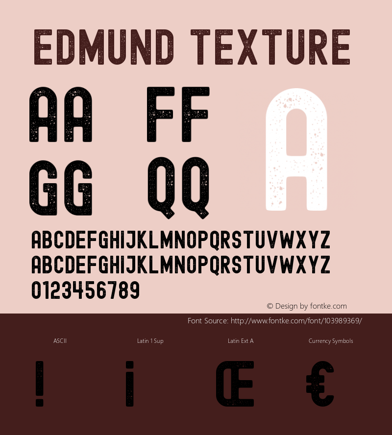 Edmund Texture 1.00 Font Sample
