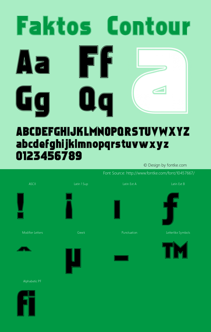 Faktos Contour Version 002.050 Font Sample