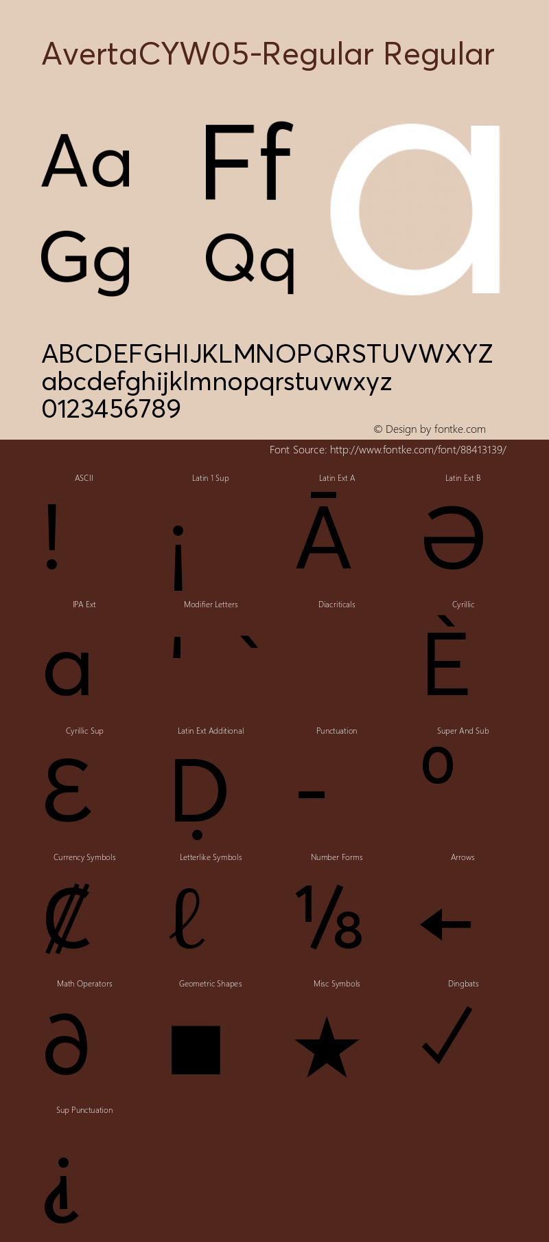 Averta CY W05 Regular Version 1.008 Font Sample