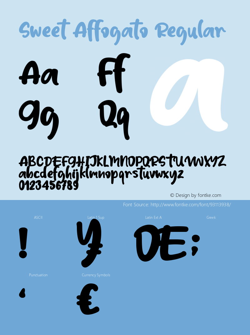 Sweet Affogato Version 1.00;September 6, 2020;FontCreator 12.0.0.2567 64-bit Font Sample