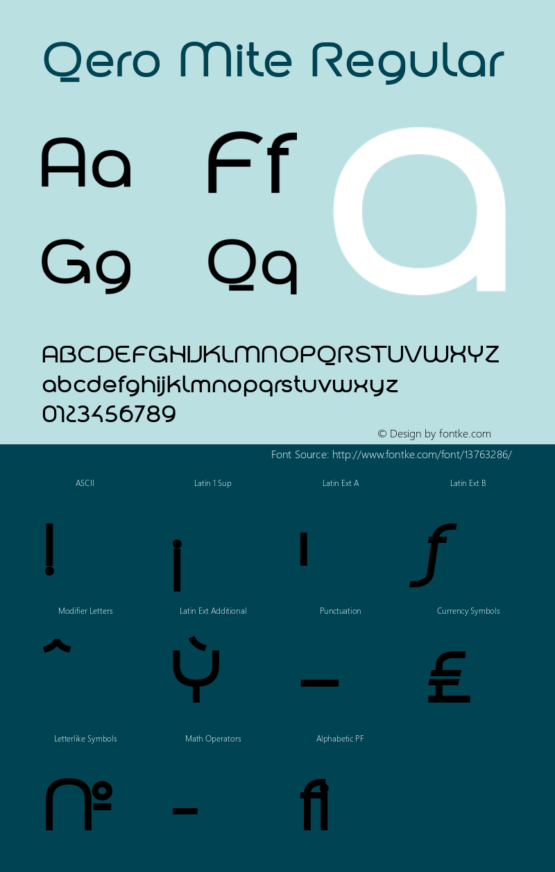 Qero Mite Regular Version 1.00 - December 2008, initial release Font Sample