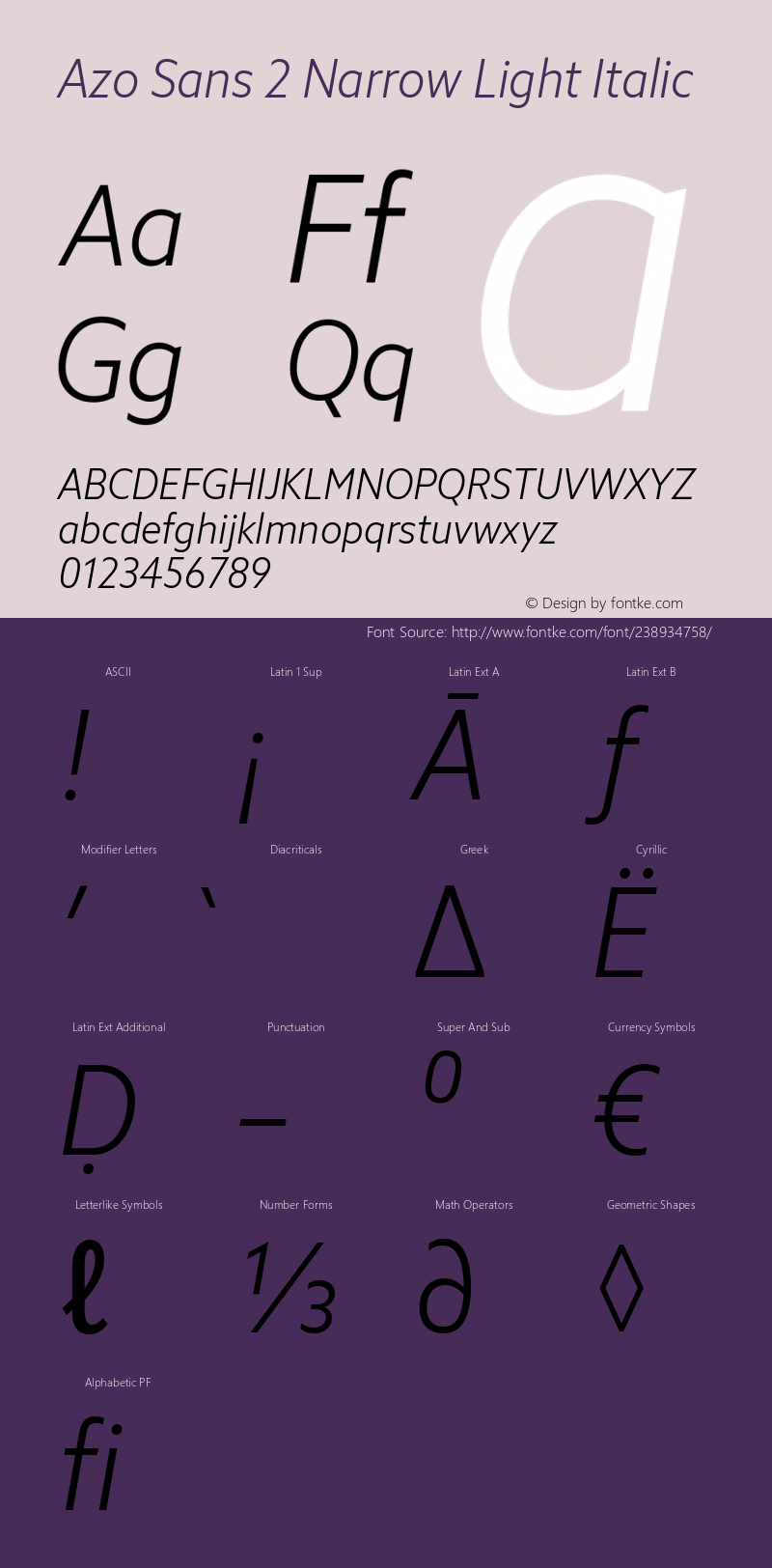 Azo Sans 2 Narrow Light Italic Version 2.003图片样张